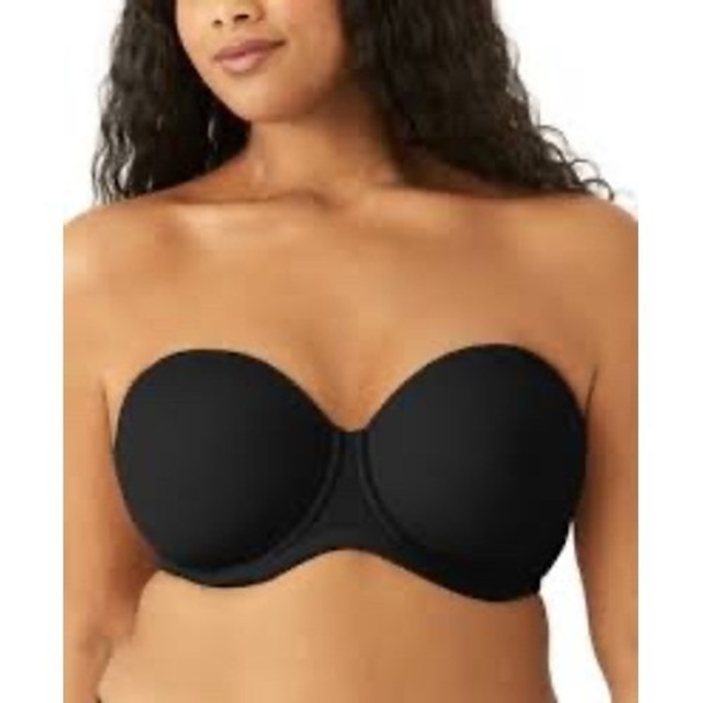 Wacoal 854119 Red Carpet Strapless Full Busted Underwire Bra Size 32D Black